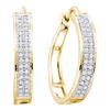 Image 1 : 0.20 CTW Diamond Hoop Earrings 10KT Yellow Gold - REF-18M7H