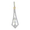 Image 1 : 0.48 CTW Princess Diamond Fashion Pendant 14KT Yellow Gold - REF-40K4W