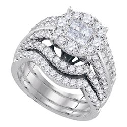 2.52 CTW Princess Diamond Soleil Bridal Engagement Ring 14KT White Gold - REF-269K9W