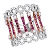 Image 1 : 1.58 CTW Ruby Diamond Cocktail Fashion Ring 14KT Two-tone Gold - REF-127N4F