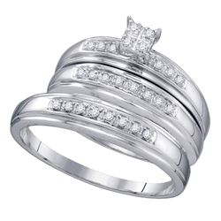 0.20 CTW His & Hers Diamond Matching Bridal Ring 10KT White Gold - REF-30N2F
