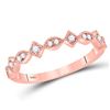 Image 1 : 0.10 CTW Diamond Squares Stackable Ring 14KT Rose Gold - REF-22Y4X