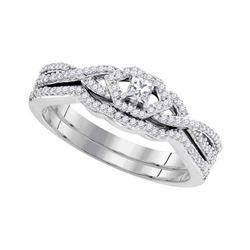 0.33 CTW Princess Diamond Bridal Engagement Ring 10KT White Gold - REF-41W9K