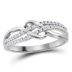 0.20 CTW Diamond Crossover Ring 10KT White Gold - REF-19H4M