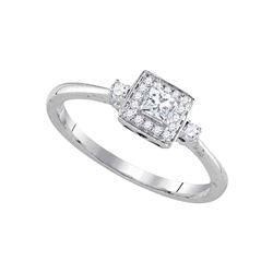 0.25 CTW Princess Diamond Solitaire Bridal Engagement Ring 14KT White Gold - REF-37Y5X