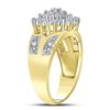 Image 2 : 0.50 CTW Prong-set Diamond Oval Cluster Ring 10KT Yellow Gold - REF-33N8F