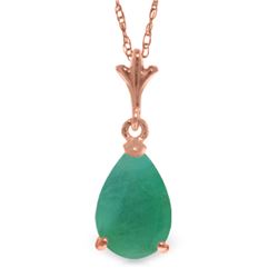 Genuine 1 ctw Emerald Necklace Jewelry 14KT Rose Gold - REF-24M5T