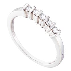 0.16 CTW Diamond 5-stone Ring 10KT White Gold - REF-18M2H
