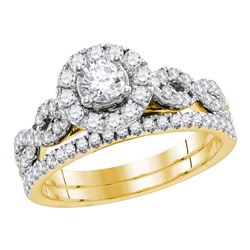 0.99 CTW Diamond EGL Bridal Wedding Engagement Ring 14KT Yellow Gold - REF-142H4M