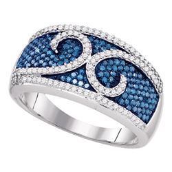 0.79 CTW Blue Color Diamond Ring 10KT White Gold - REF-52W4K