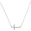 Image 1 : 0.10 CTW Diamond Horizontal Cross Pendant 10KT White Gold - REF-19W4K