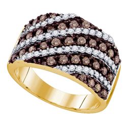 1.3 CTW Cognac-brown Color Diamond Ring 10KT Yellow Gold - REF-87Y2X