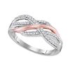 Image 1 : 0.20 CTW Diamond Crossover Strand Ring 10KT Two-tone Gold - REF-22N4F