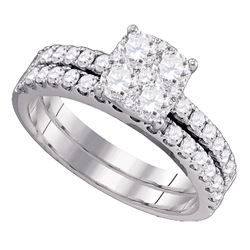 1.44 CTW Diamond Bridal Wedding Engagement Ring 18KT White Gold - REF-285N2F