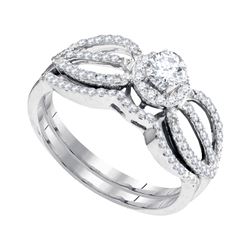 0.50 CTW Diamond Bridal Wedding Engagement Ring 10KT White Gold - REF-52H4M