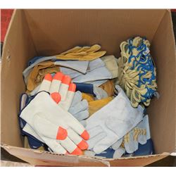 BOX OF APPROX 150 PAIRS OF ASSORTED WORK GLOVES