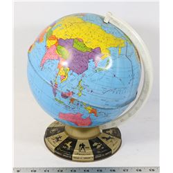 VINTAGE METAL GLOBE W/ SOVIET UNION ON IT