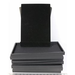 1 VELVET DISPLAY AND 8 JEWELRY TRAYS