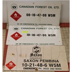 LOT OF 3 WELLSITE SIGNS.