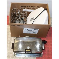 KITCHEN ITEMS INCLUDING WAFFLE IRON AND MORE