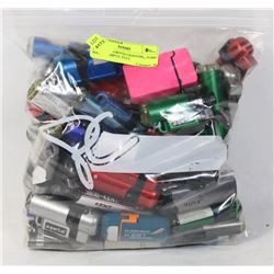 BAG OF ASSORTED LIGHTERS, SOME MAY BE EMPTY, FULL