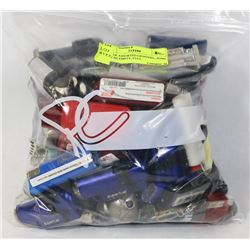 BAG OF ASSORTED LIGHTERS, SOME MAY BE EMPTY, FULL