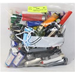 BAG OF ASSORTED LIGHTERS, SOME MAY BE EMPTY, FULL