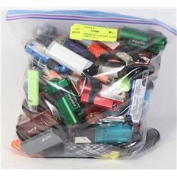 BAG OF ASSORTED LIGHTERS, SOME MAY BE EMPTY, FULL