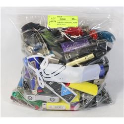 BAG OF ASSORTED LIGHTERS, SOME MAY BE EMPTY, FULL