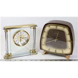 LOT 2 CLOCKS VINTAGE & BIRKS GOLD & SILVER