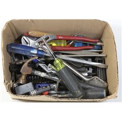 BOX OF ASSORTED HANDYMAN  HAND TOOLS