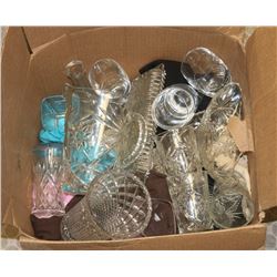 BOX OF ASSORTED GLASS & CRYSTAL