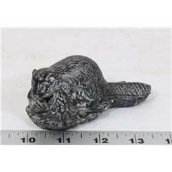 WOLF ORIGINAL SOAPSTONE CARVED BEAVER.
