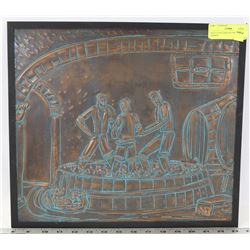 ESTATE PICTURE ON COPPER, SIGNED