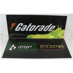 A PAIR OF GATORADE & ROCKSTAR SIGNS