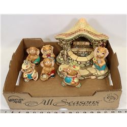 FLAT OF PENDELFINS INCL WISHING WELL & 6 ASST