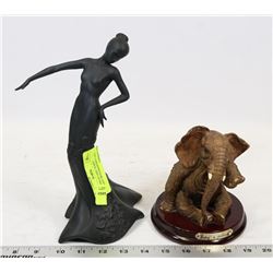 RUBY COLLECTION TEARY ELEPHANT WITH DANCING LADY