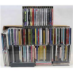 BOX AND RACK OVER 120 MIXED CD'S