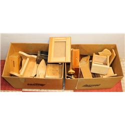 2 LARGE BOXES OF WOODEN TOYS, ASSORTED TOYS