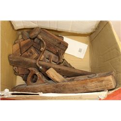 BOX OF ASSORTED ANTIQUE TOOLS