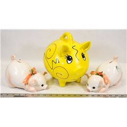 3 PIG PIGGY BANKS.