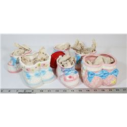 LOT OF VINTAGE BABY BOOTY FLOWER PLANT POTS