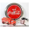 Image 1 : ENJOY COCA COLA NEON LIGHTED CLOCK WITH