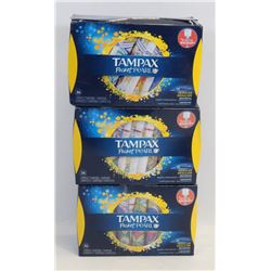 3 PACKS OF TAMPAX POCKET PEARL REGULAR TAMPONS