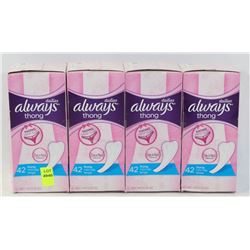 4 BOXES OF ALWAYS THONG PADS