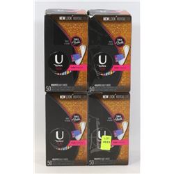 4 BOXES OF U BY KOTEX THIN PADS