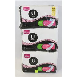 3 PACKS OF U BY KOTEX PADS