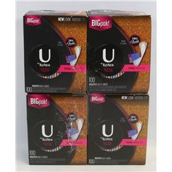 4 BOXES OF U BY KOTEX THIN PADS