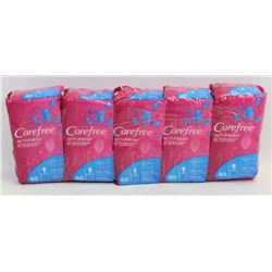 5 PACKS OF CAREFREE ACTI-FRESH PADS
