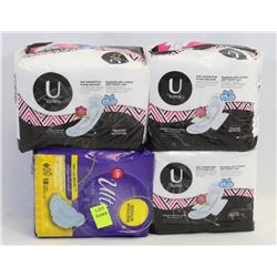 4 ASSORTED PACKS OF PADS